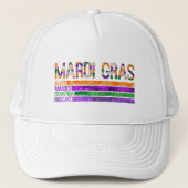 Casquette Mardi Gras violet vert jaune (Devant)