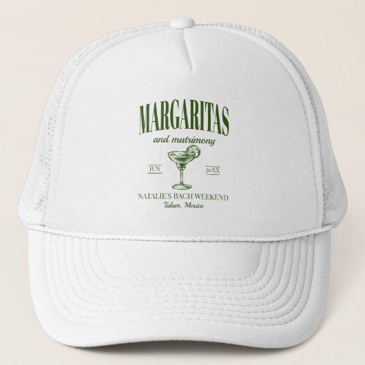 Casquette Margaritas Et Mariage Bachelorette Personnalisée (Devant)