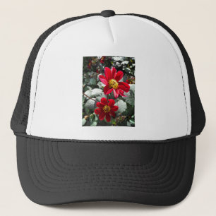 Casquette marguerite rose chaud rouge / marguerites fleurs