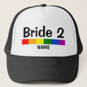 Casquette Mariage Arc-en-ciel Bannière Mariée 2 Nom (Devant)