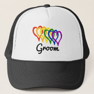 Casquette Mariage arc-en-ciel - Coeurs en couche