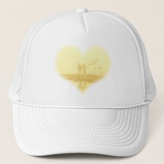 Casquette Mariage de la plage de Coeur Jaune (Devant)