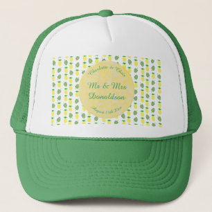 Casquette Mariage d'été tropical Ananas et Palm Feuille