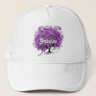 Casquette Mariage Élégant sous l'Arbre à Feuilles de Coeur V