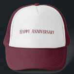 Casquette Mariage Joyeux Anniversaire Texte Couleur Maroon P<br><div class="desc">Joyeux Anniversaire Texte ou nom ou mot avec le rouge foncé Texte Couleur blanc et marron Couleur Casquette Cool un beau chapeau ou Casquette</div>