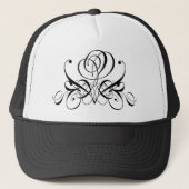 Casquette Mariage Rose Noire Calligraphie (Devant)