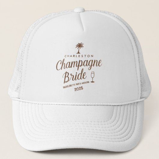 Casquette Mariée Charleston Champagne Enterrement de vie de  (Devant)