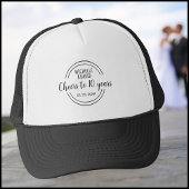 Casquette Maris noirs et blancs 10e anniversaire de Mariage