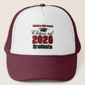 Casquette Maroon Class of 2026 Graduation Custom (Devant)