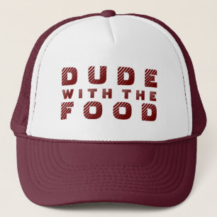 Casquette Maroon Texte Design Mec Avec La Nourriture