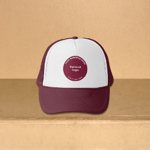 Casquette Marque d'affaires ronde sur Maroon et Blanc