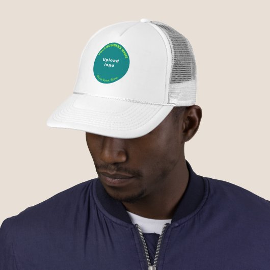 Casquette Marque turquoise Green Round Business sur chapeau (En situation)