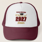 Casquette Marron Or Classe 2027 Lycée (Devant)