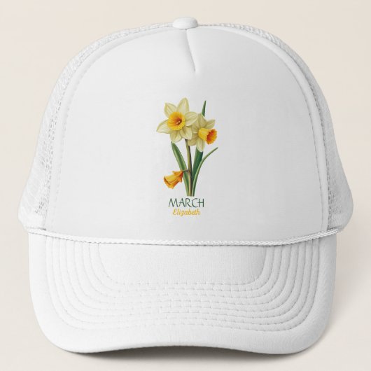 Casquette Mars Anniversaire Daffodique Fleur de naissance pe (Devant)