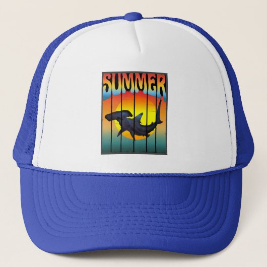CASQUETTE MARTEAU DE REQUIN D'ÉTÉ COUCHER DE SOLEIL (Devant)