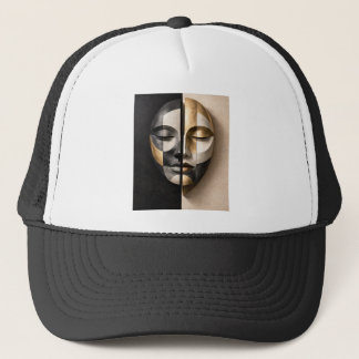 Casquette Masque de Dualité – Visage Abstrait Géométrique Mo