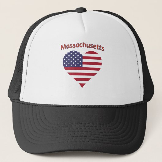Casquette Massachusetts American Flag Heart (Devant)