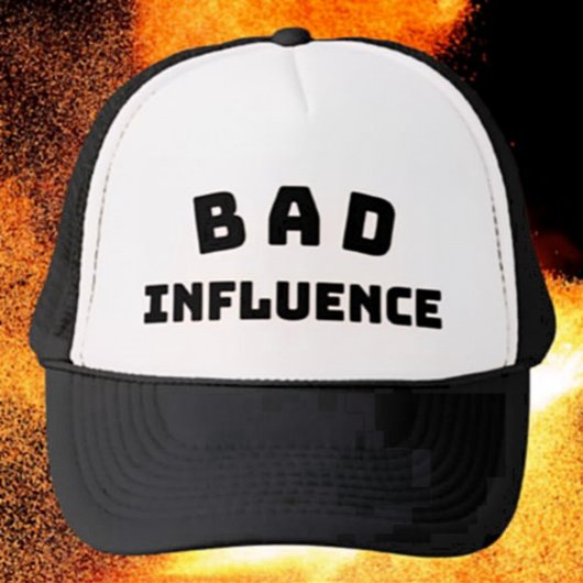 Casquette MAUVAISE Influence Typographie Noire Trucker Chape