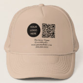 Casquette Médias sociaux QR Code rose moderne Logo d'entrepr (Devant)