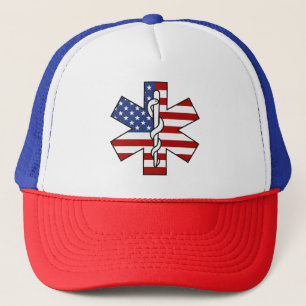 Casquette Médicale Star of Life USA Flag Trucker Hat