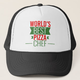 Casquette Meilleur chef de pizza du monde - rouge blanc vert