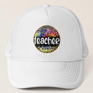 Casquette Meilleur enseignant jamais - Empreinte de léopard 