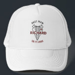 Casquette Meilleur Mariage Personnalisé Nom Date Cadeau<br><div class="desc">Ce casquette unique est conçu comme un cadeau pour votre Best Man. Dispose d'une couche unique du nom qui lui donne la sensation de profondeur. Le texte dit "Meilleur homme" avec la date de l'événement. Excellente façon de le remercier d'avoir fait partie de votre fête de mariage. Si vous avez...</div>
