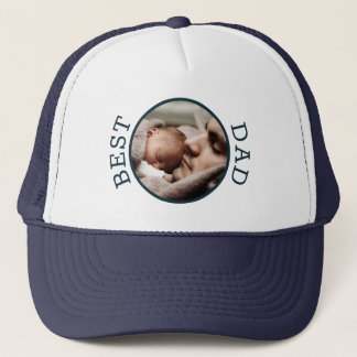 Casquette Meilleur Papa Cercle Photo Personnalisée Cadeau No