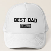 Casquette Meilleur Papa Est. Typographie classique en noir g (Devant)