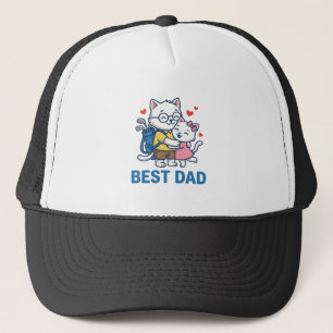 Casquette Meilleur Papa Golf Chat Câlin Mignon Design Vector