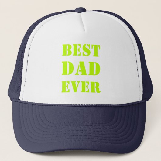 Casquette Meilleur papa jamais néon vert moderne typographie (Devant)