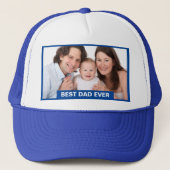 Casquette Meilleur Papa Jamais Photo Cadeaux Ajouter Texte B (Devant)