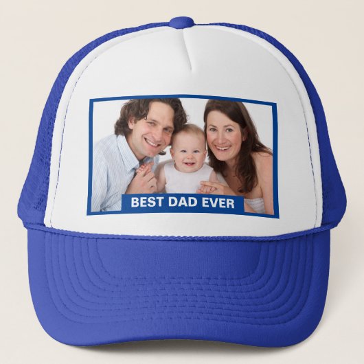 Casquette Meilleur Papa Jamais Photo Cadeaux Ajouter Texte B (Devant)