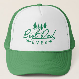 Casquette Meilleur papa Jamais Vert Typographie Vintage Arbr