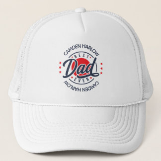 Casquette Meilleur papa Nom Jamais Nom Rouge Blanc Bleu Casq