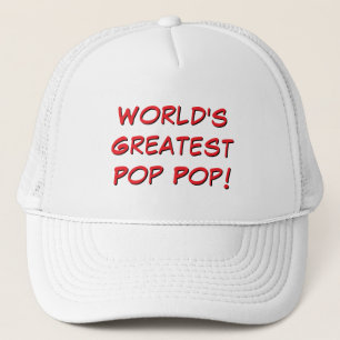 Casquette Meilleur Pop Pop Rouge Blanc du Monde