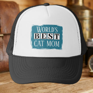 Casquette Meilleure maman de chat noir bleu