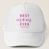 Casquette Meilleure Maman Jour Hot Pink Script Fête des mère (Devant)