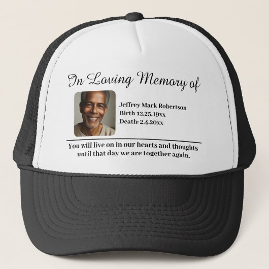 Casquette Memorial Ajouter une photo (Devant)