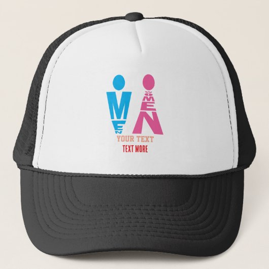 Casquette Men and Women Typography Icon Design – Bold Pink & (Devant)