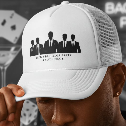Casquette Men in Suits Bachelor Party White