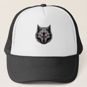 Casquette Menacer le loup avec les yeux rouges brillants