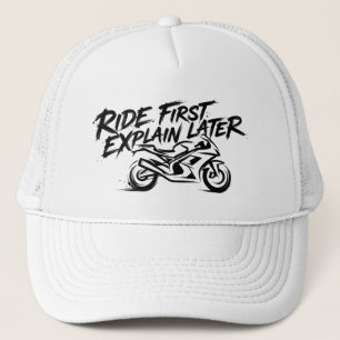 Casquette Mentalité d'action du pilote de moto de sport