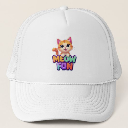 Casquette Meow Fun - Cute Smiling Cat Hat (Devant)