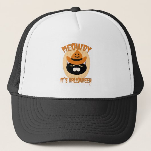 Casquette Meowdy Halloween amusant Dessin sur chat (Devant)