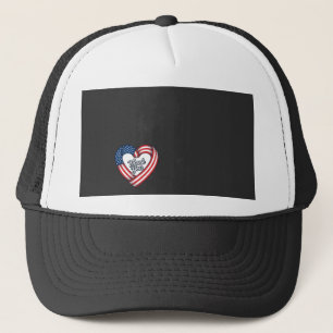 Casquette Merci cœur patriotique design vectoriel vintage_1
