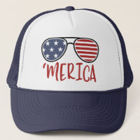 Merica 4 juillet Lunettes de soleil Chapeau de cam