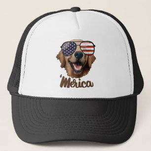 Casquette Merica Golden Retriever, 4 juillet, USA, Chiens