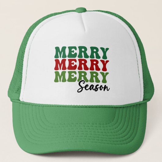Casquette Merry Merry Merry Saison - Retro Holiday Art (Devant)