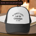 Casquette Mes Gens Préférés M'Appelent Grand-Père Est. Année<br><div class="desc">Ce dessin de typographie cool dit "mes gens préférés m'appellent grand-père est. 2025" en texte noir,  parfait comme cadeau pour un courant ou bientôt grand-père pour la Fête du Père,  l’anniversaire ou toute occasion. Idéal aussi pour les photos de famille avec le nouveau-né.</div>